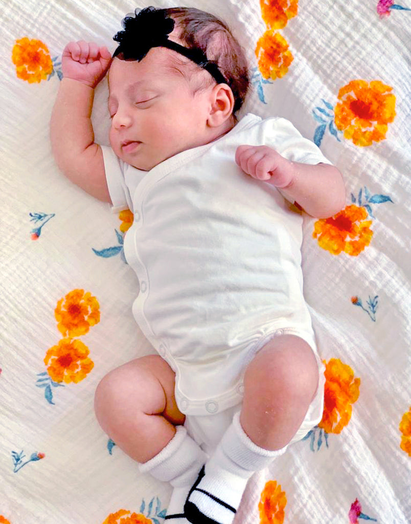 Organic Swaddle - Marigold-1