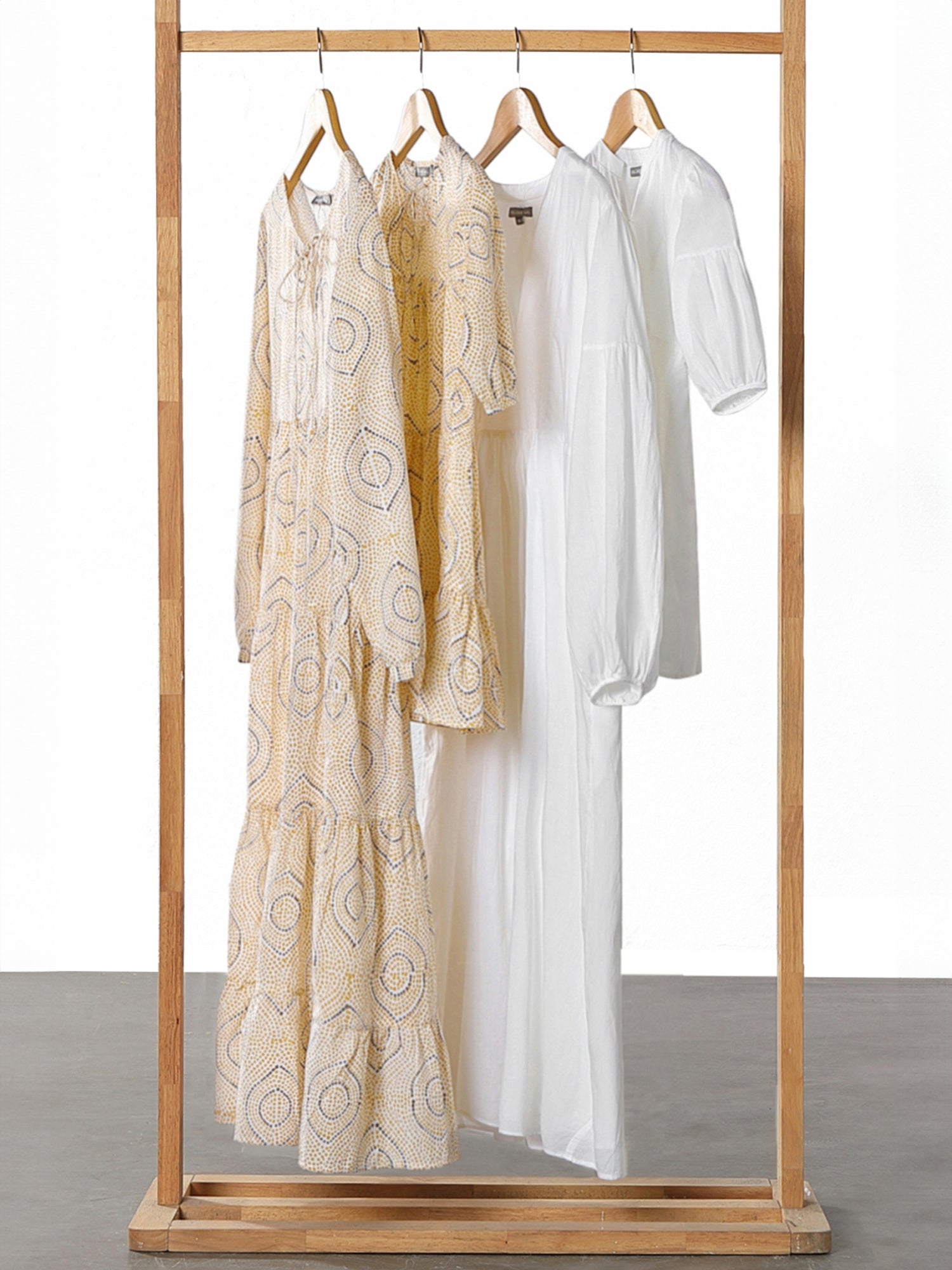 Twinning Set - Block Printed Kaftan Dress - Oia-4