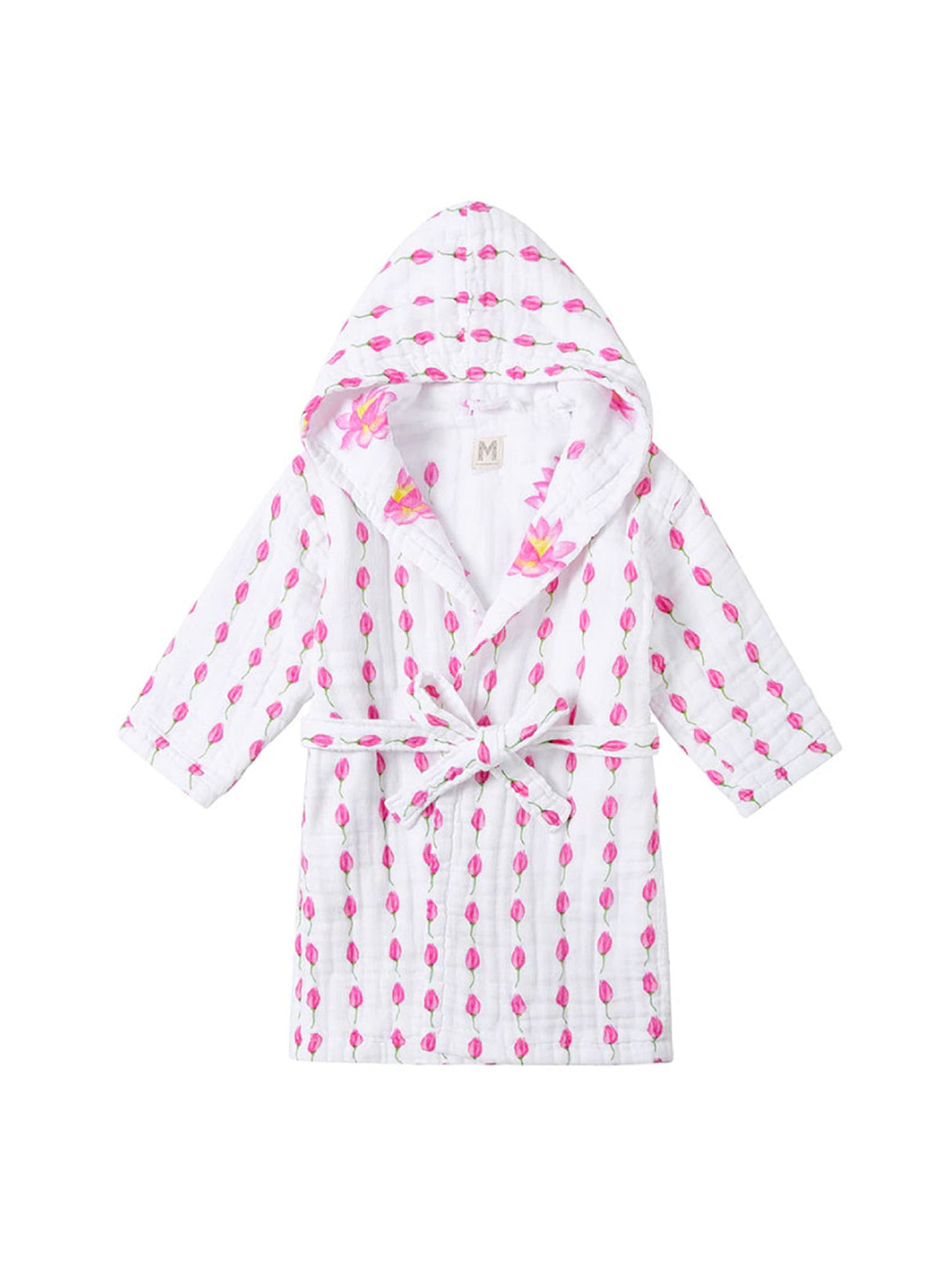 Kids Hooded Muslin Robe - Enchanted Garden (Lotus)-0