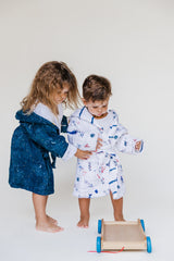 Kids Hooded Muslin Bath Robe - Mystical Night-3