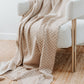 Knitted Throw Blanket Classic Black & Ivory - 47in x 67in - Sumiye Co