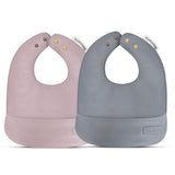 Classic - Set of Soft Vegan Leather Easy Clean Bibs 0-12 M