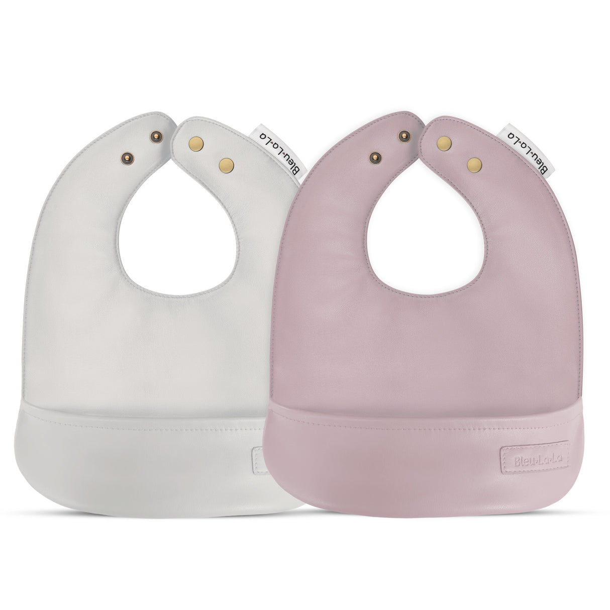 Classic - Set of Soft Vegan Leather Easy Clean Bibs 0-12 M