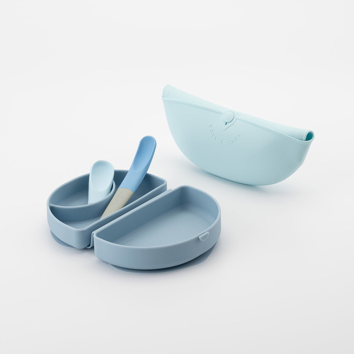 Sili Mini Go: Silicone Travel Meal Set - Blue Banana - Sumiye Co