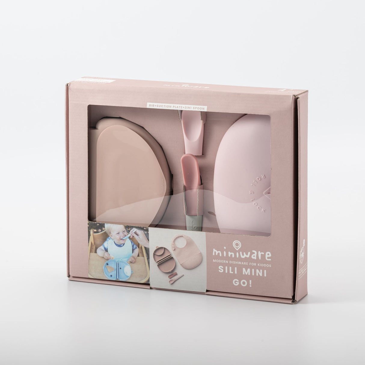 Sili Mini Go: Silicone Travel Meal Set - Pink Antioxidant