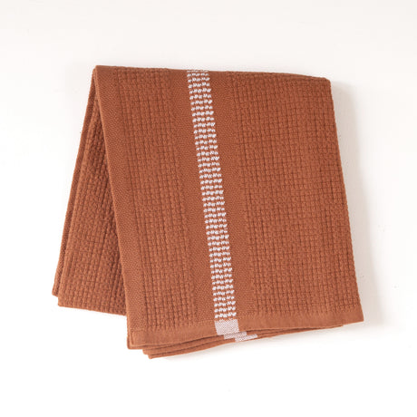 Organic Block Rib Hand Towel - Russet (Set of 2) - Sumiye Co