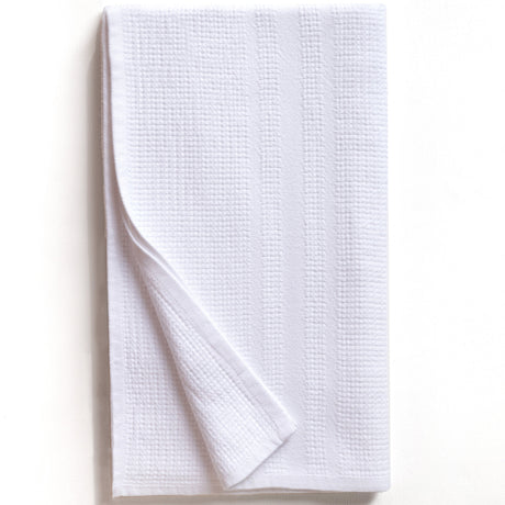 Organic Block Rib Bath Towel - White - Sumiye Co