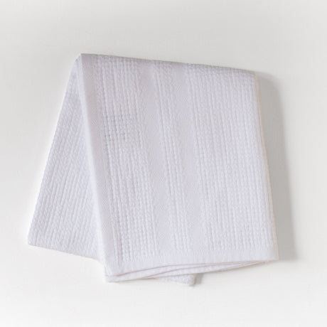 Organic Block Rib Hand Towel - White (Set of 2) - Sumiye Co