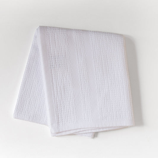 Organic Block Rib Hand Towel - White (Set of 2)