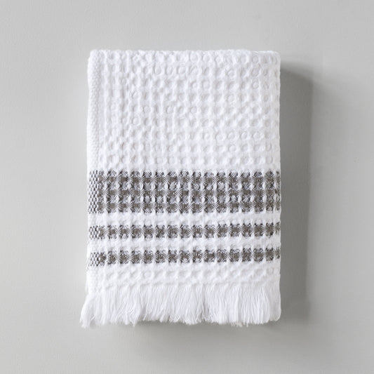 Organic Belgian Waffle Hand Towels - Ash (Set of 2)