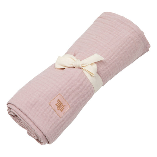 Muslin Baby Swaddle Blanket "Baby Pink" by Moi Mili