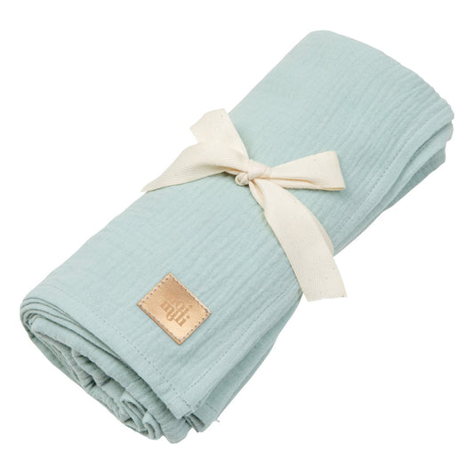 Muslin Baby Swaddle Blanket "Mint" by Moi Mili