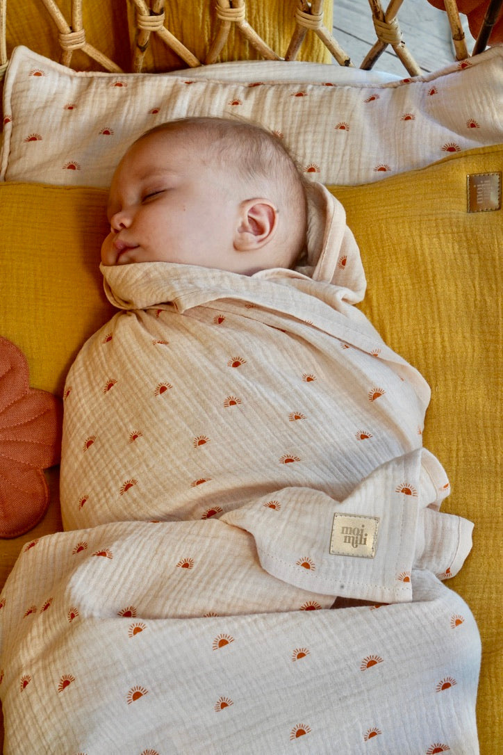 Muslin Baby Swaddle Blanket "Cream" by Moi Mili - Sumiye Co