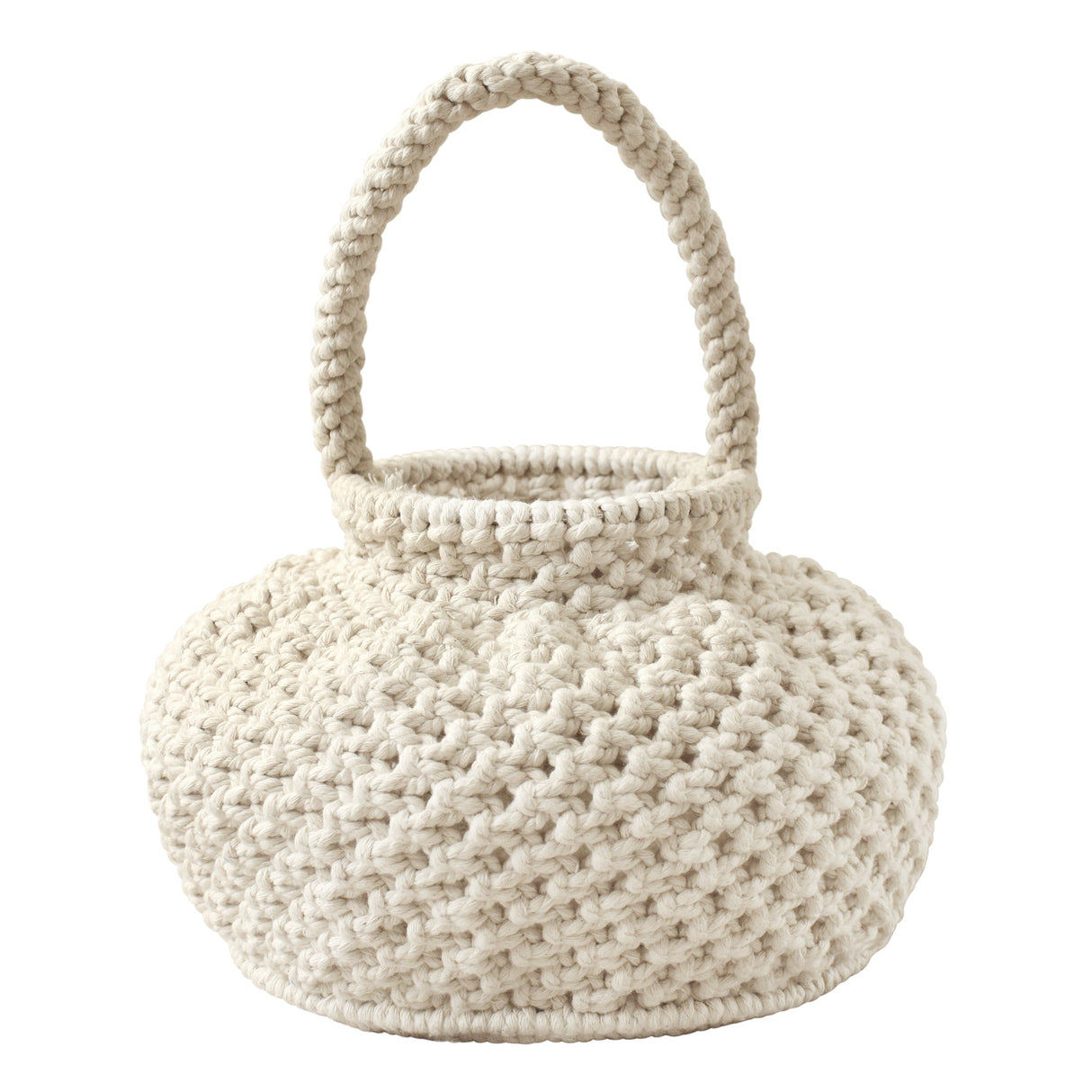 Macrame Bucket Bag In Off White - Sumiye Co