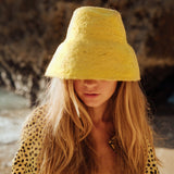 Jute Crochet Straw Hat in Yellow - Sumiye Co