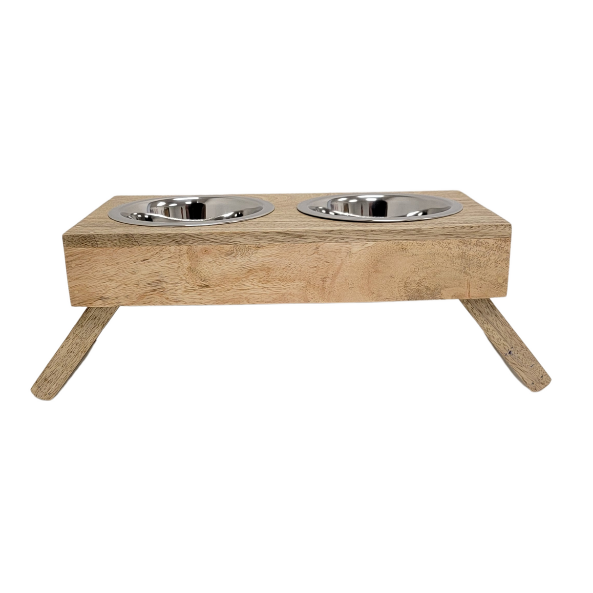 Eco-Friendly Elevated Dog Wood Feeder (Natural)-1