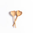 Olivewood Hand Carved Heart Teaspoons Set of 2 - Sumiye Co