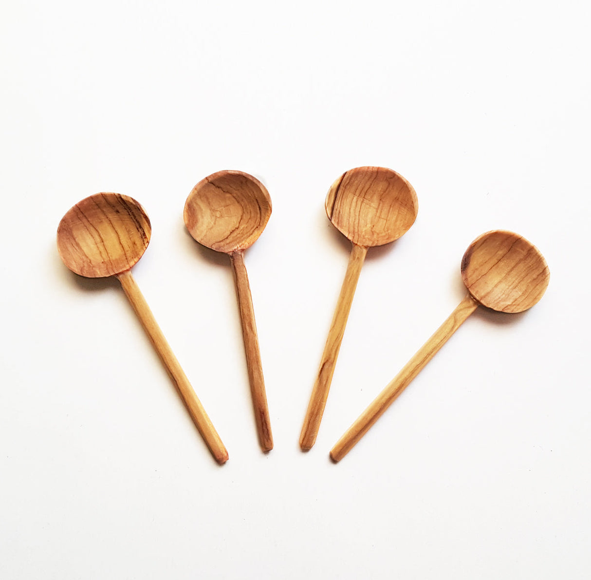 Olivewood Carved Coffee Spoons - Set of 4 - Sumiye Co