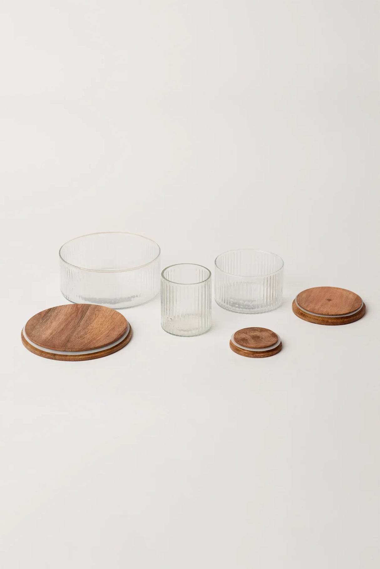 Fluted Glass Storage Jars - set of 3