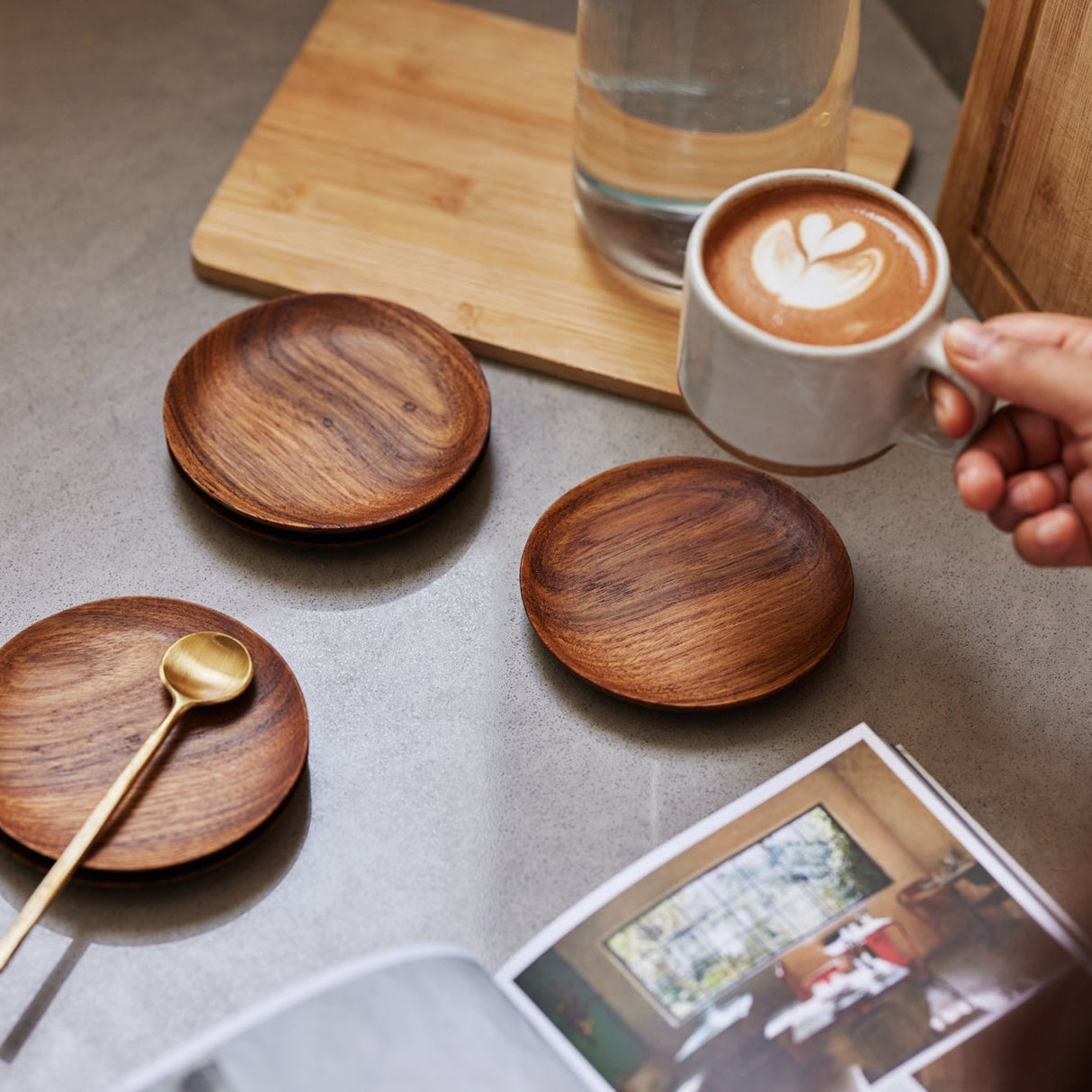 Reclaimed Teak Coasters - Set of 4