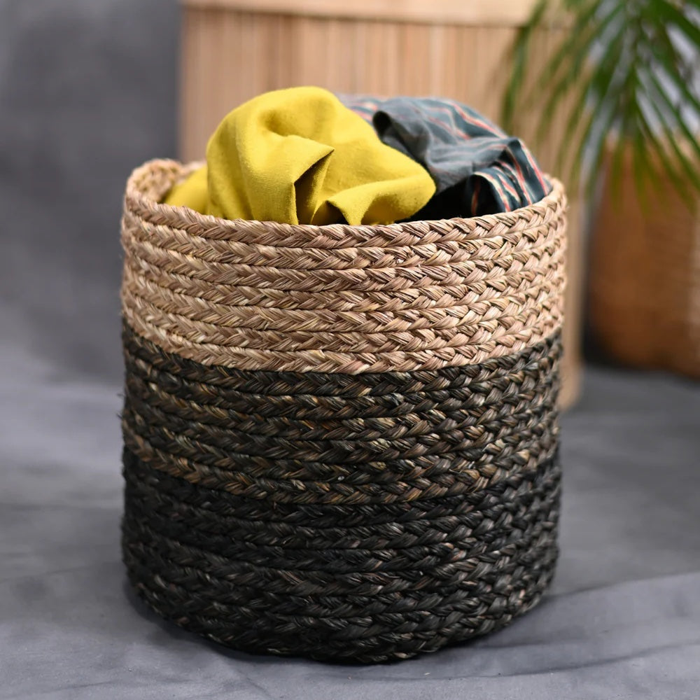 Sabaii Plant Holder Basket - Natural and Black - Sumiye Co