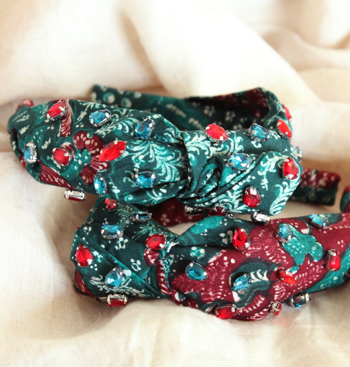 MERAK Peacock Batik Crystals Headband