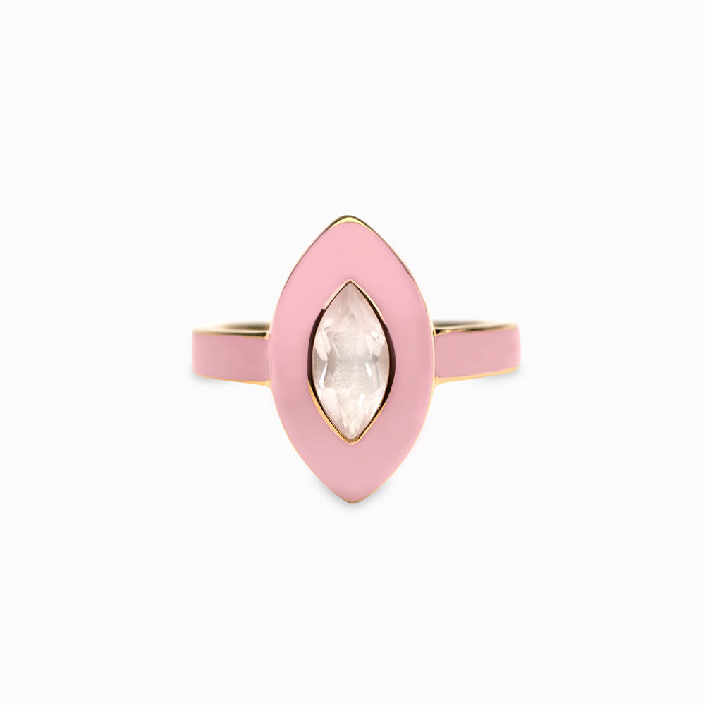 Blush Quartz Aura Ring