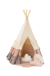 Teepee Tent “Powder Frills” + "Powder Pink" Shell Mat Set - Sumiye Co