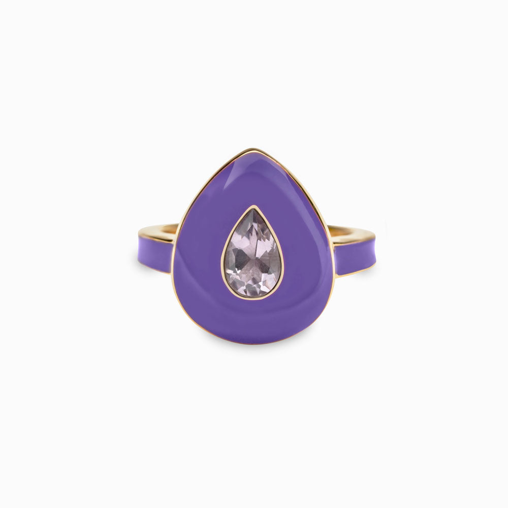 Violet Amethyst Aura Ring