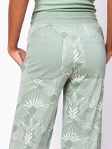 Pantalones anchos con diseño de frondas decorativas de Happy Earth