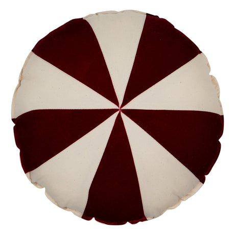 Round Patchwork Pillow “Red Circus” | Kids Room & Nursery Decor - Sumiye Co