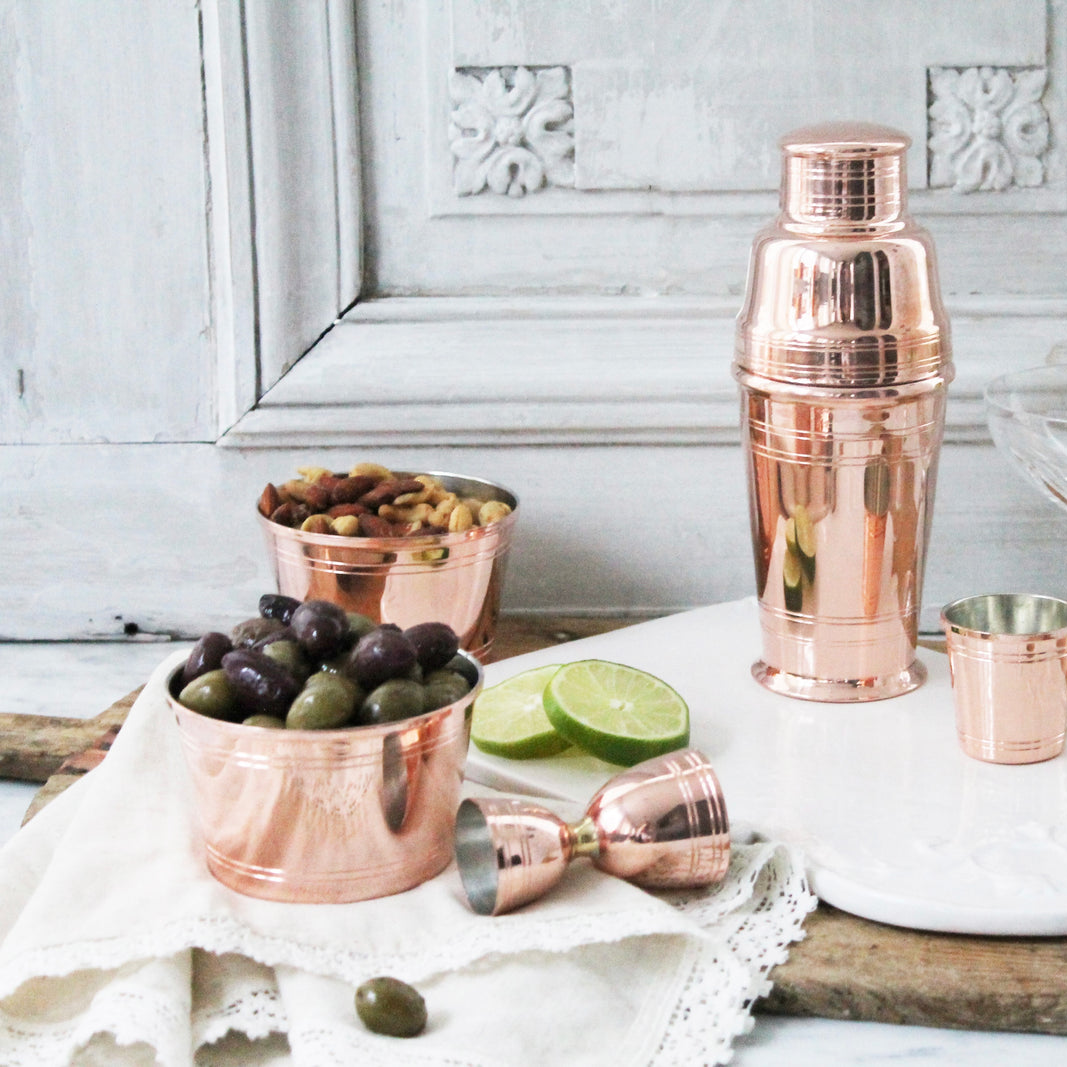 Copper Art Deco Bowls Set/2 | Vintage French Inspired