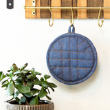 Upcycled Denim Round Pot Holder - Sumiye Co