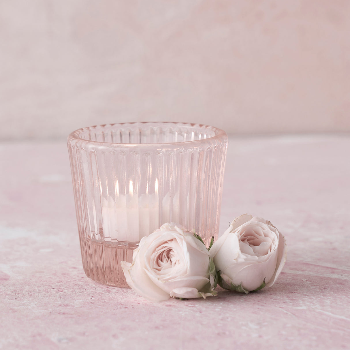 Pink Glass Tealight / Votive Holders - Set of 4