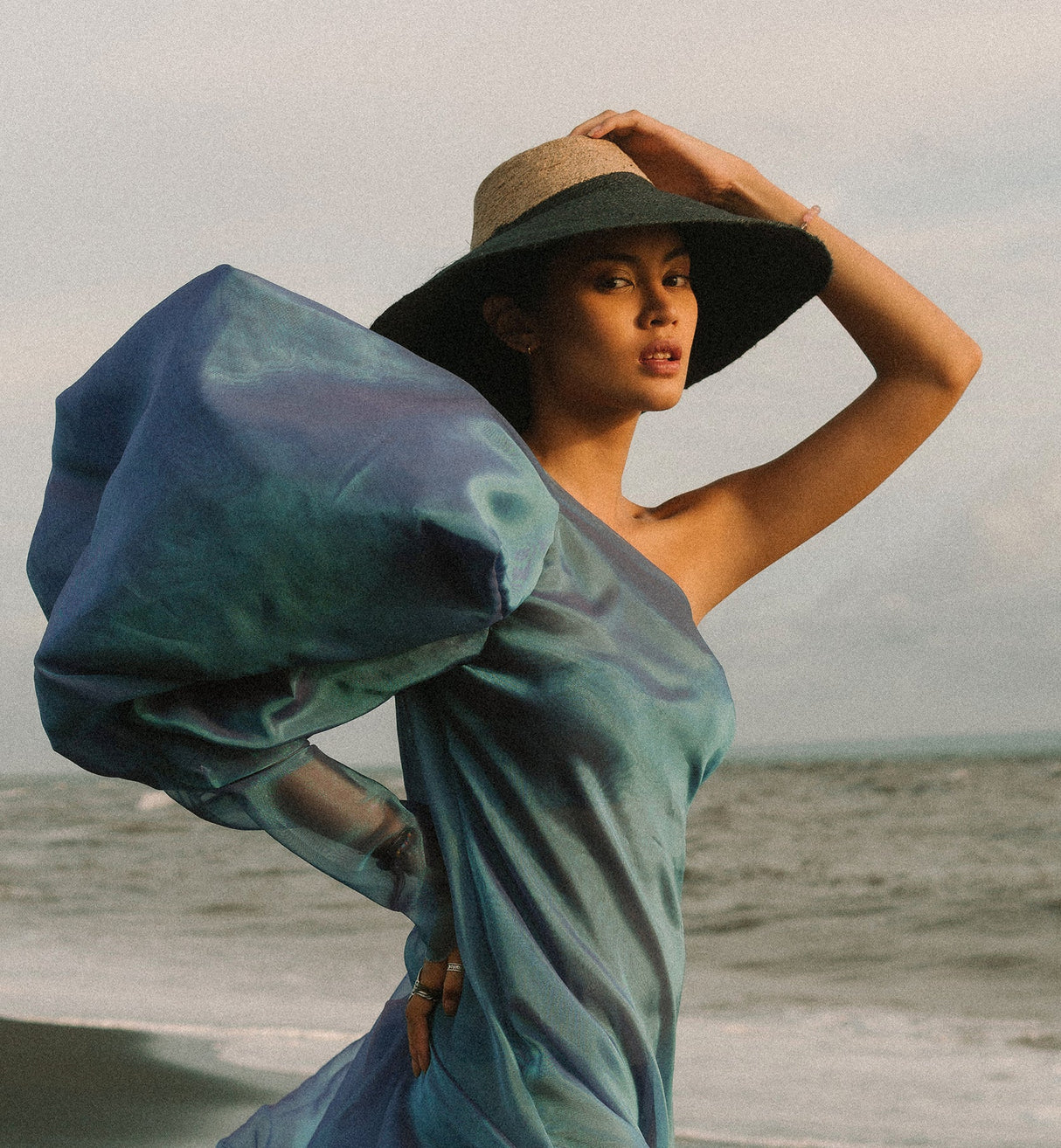 Jute Handwoven Straw Hat In Natural & Black - Sumiye Co