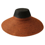 Jute Handwoven Straw Hat in Burnt Sienna & Black - Sumiye Co