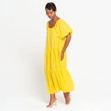 Dress Sunflower Yellow Dotted Cotton - Sumiye Co