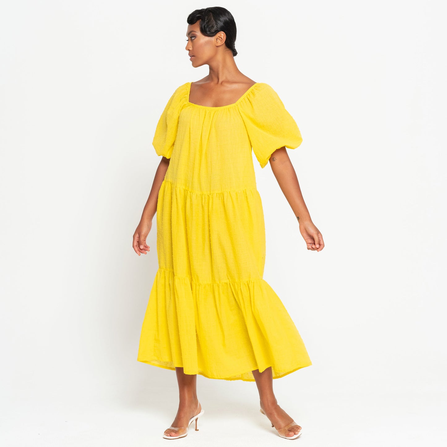 Dress Sunflower Yellow Dotted Cotton