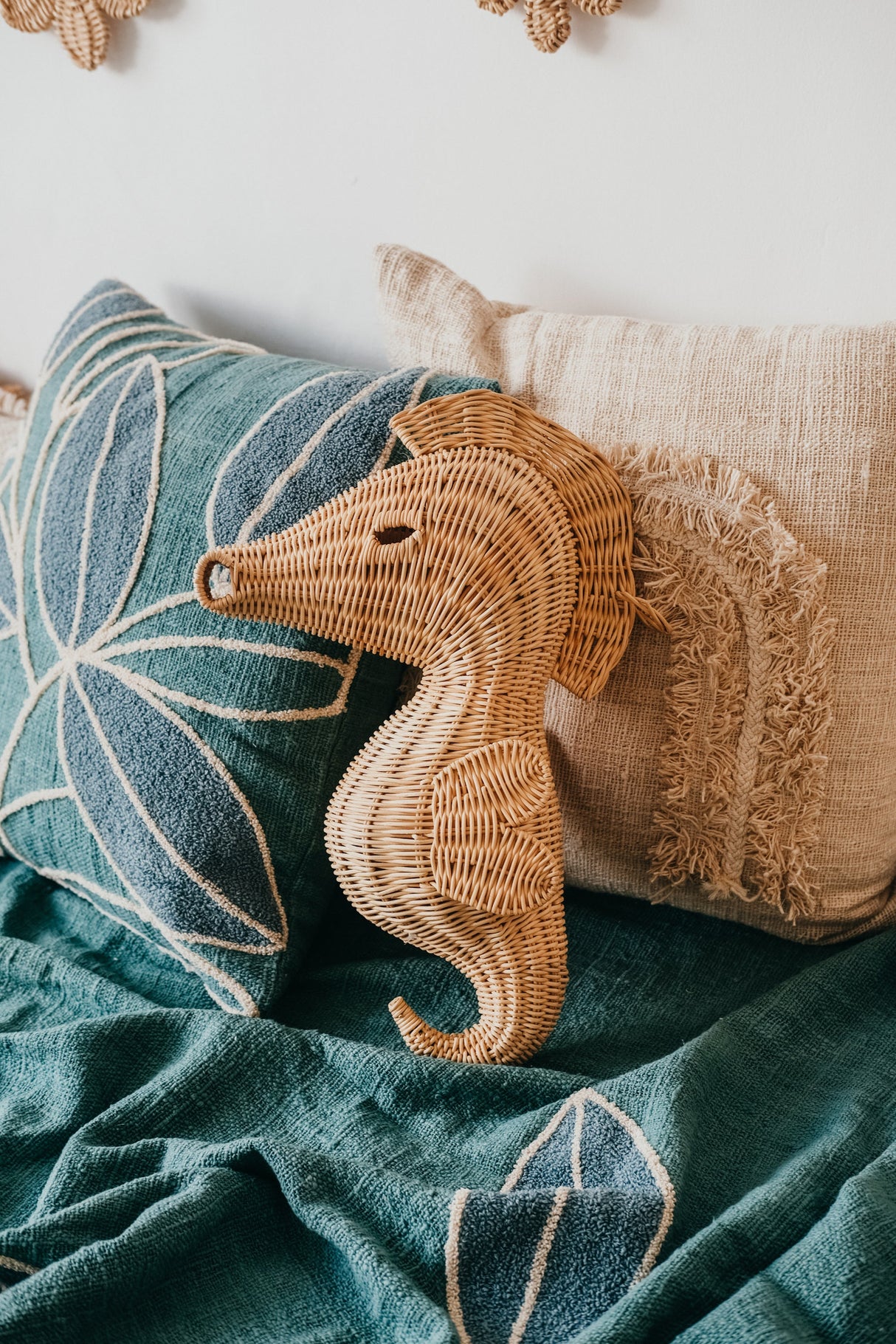 Kinsley Rattan Seahorse Nursery Wall Decor - Sumiye Co