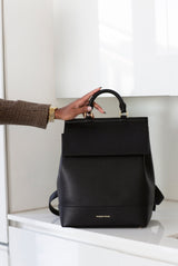 The Backpack - Black Croc | Designer Lunch Bags & Totes