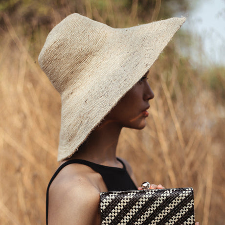 RIRI Jute Handwoven Straw Hat In Natural Beige - Sumiye Co