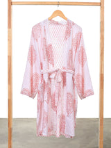 Block-Printed Robe - Pink City-0