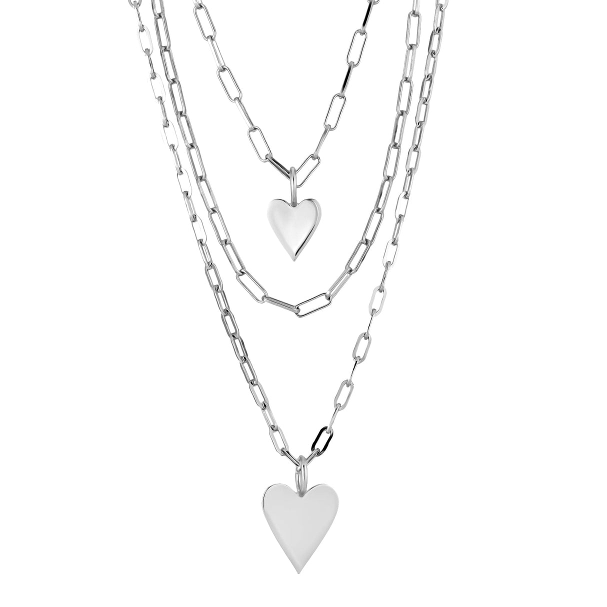 Triple Layer Helena Hearts Pendant Necklace - Sumiye Co