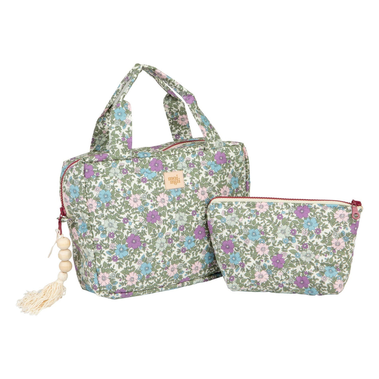 Toiletry & Makeup Bag Set "Pastel Meadow" - Sumiye Co