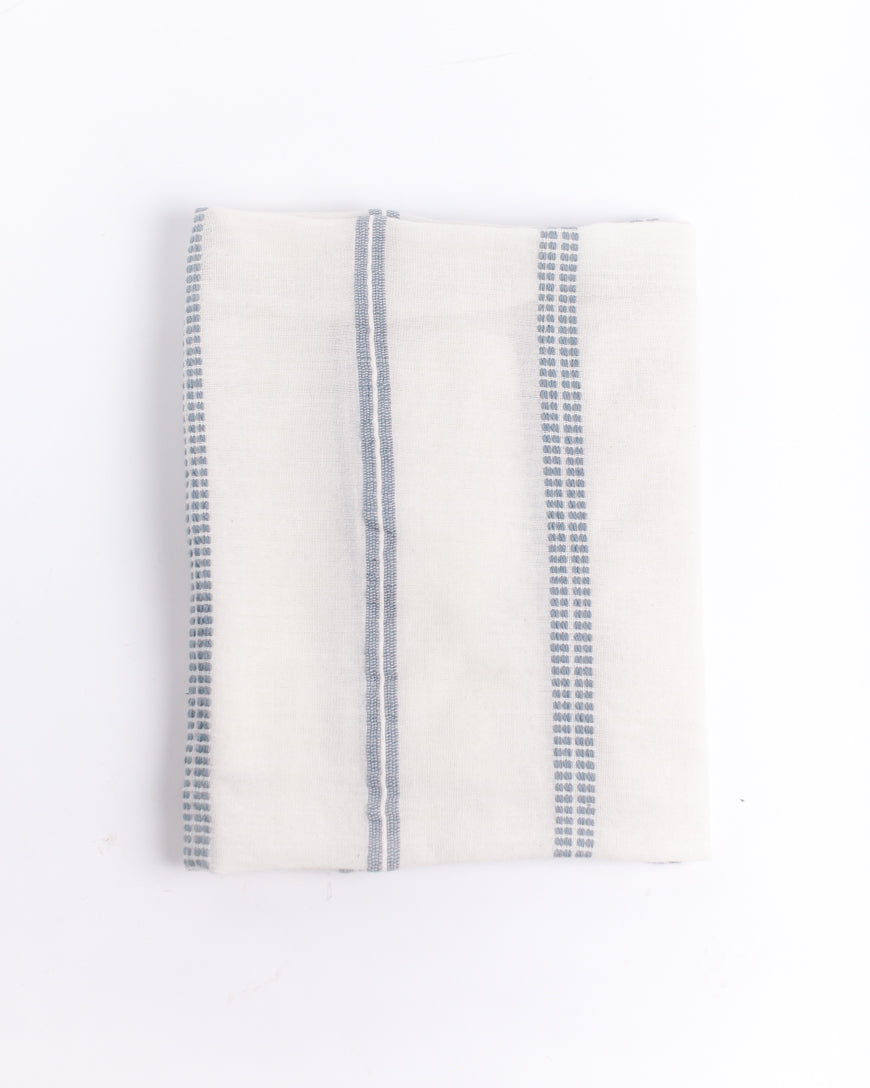 Baby Swaddle Blanket 37" x 37" | Light Blue Hand-Spun Organic Cotton - Sumiye Co