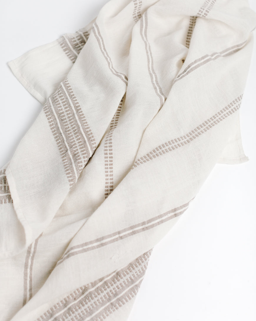 Baby Swaddle Blanket 37" x 37" | Stone Hand-Spun Organic Cotton - Sumiye Co