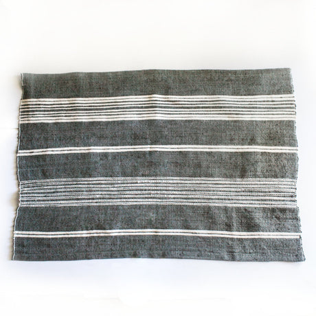 Aden Bath Mat 24" x 36" - Grey / Natural Hand Spun Cotton - Sumiye Co