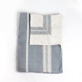 Double Sided Baby Blanket 51" x 39" | Light Blue Ultra-Soft Hand-Spun cotton - Sumiye Co