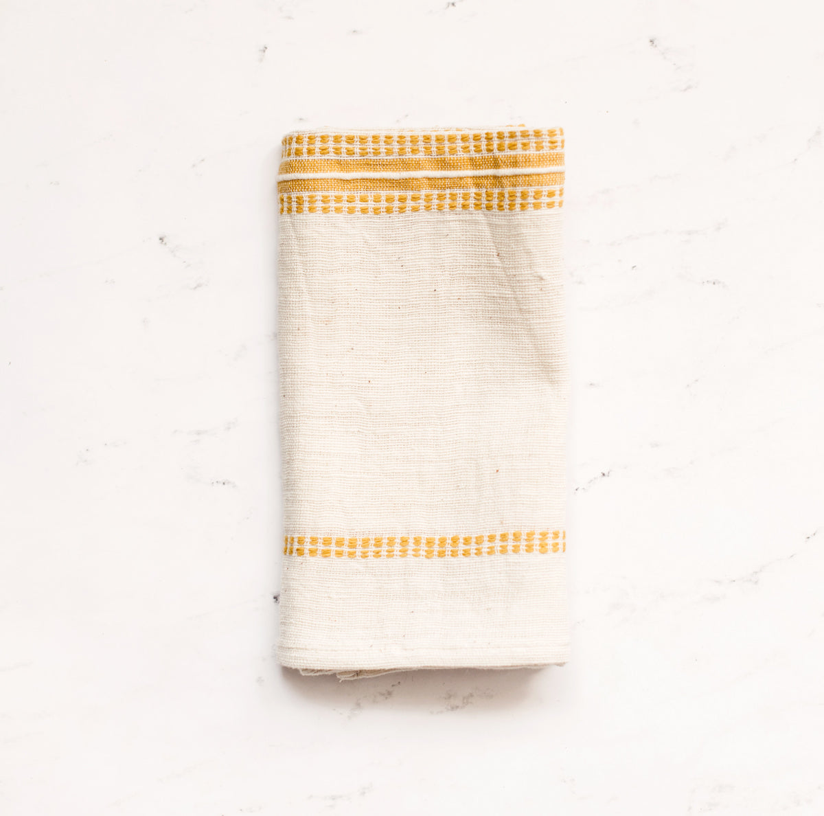 Aden Cloth Napkins - Natural / Gold  Hand-Spun Cotton- Set of 4 - Sumiye Co