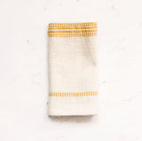 Aden Cloth Napkins - Natural / Gold  Hand-Spun Cotton- Set of 4 - Sumiye Co